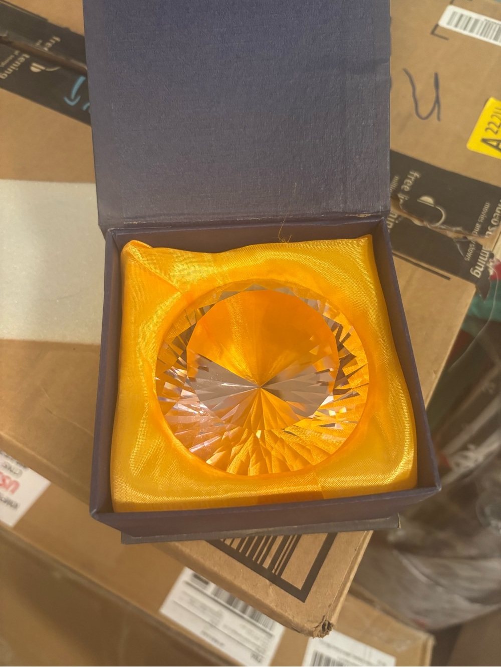 Faceted Crystal Paperweight